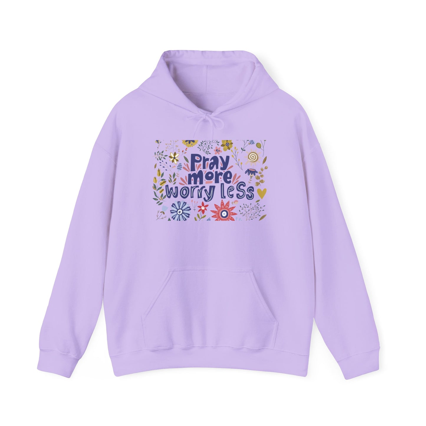 Pray More Worry Less Hooded Sweatshirt - Unisex Heavy Blend