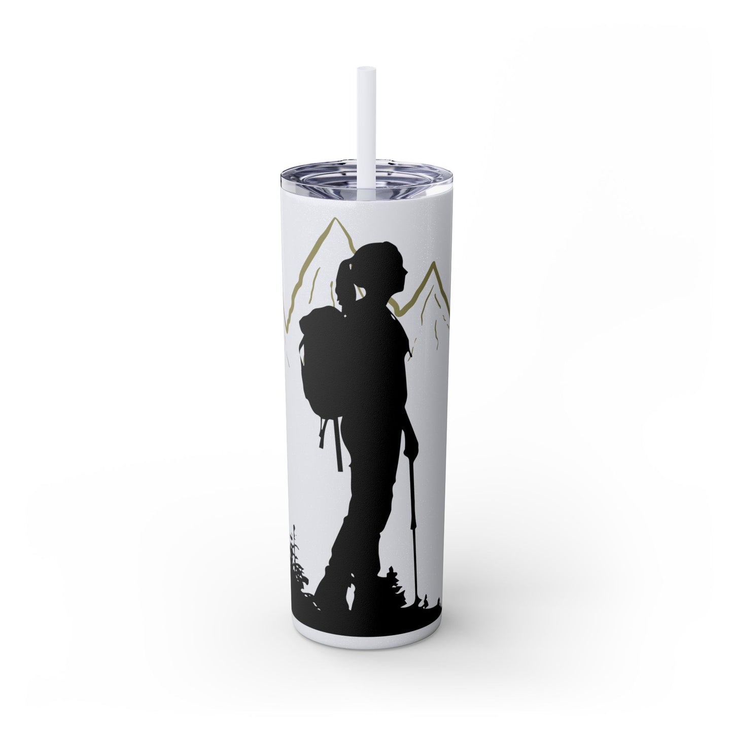 Adventure Awaits Skinny Tumbler with Straw - 20oz Hiking Design