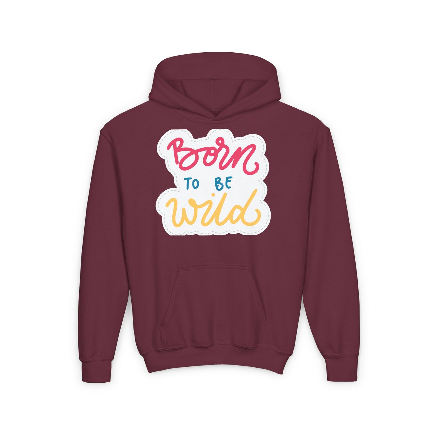 Born to Be Wild Youth Hoodie - Fun & Colorful Sweatshirt for Adventurous Kids