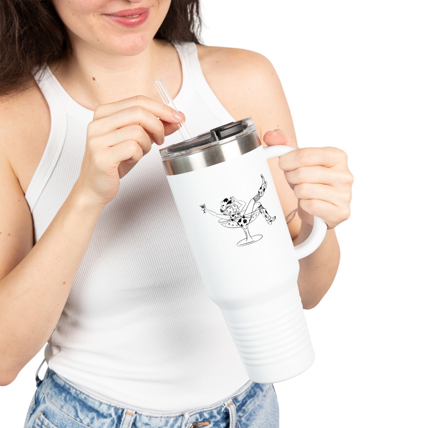 Chic Cocktail Girl Insulated Travel Mug - 40oz Martini Vibes