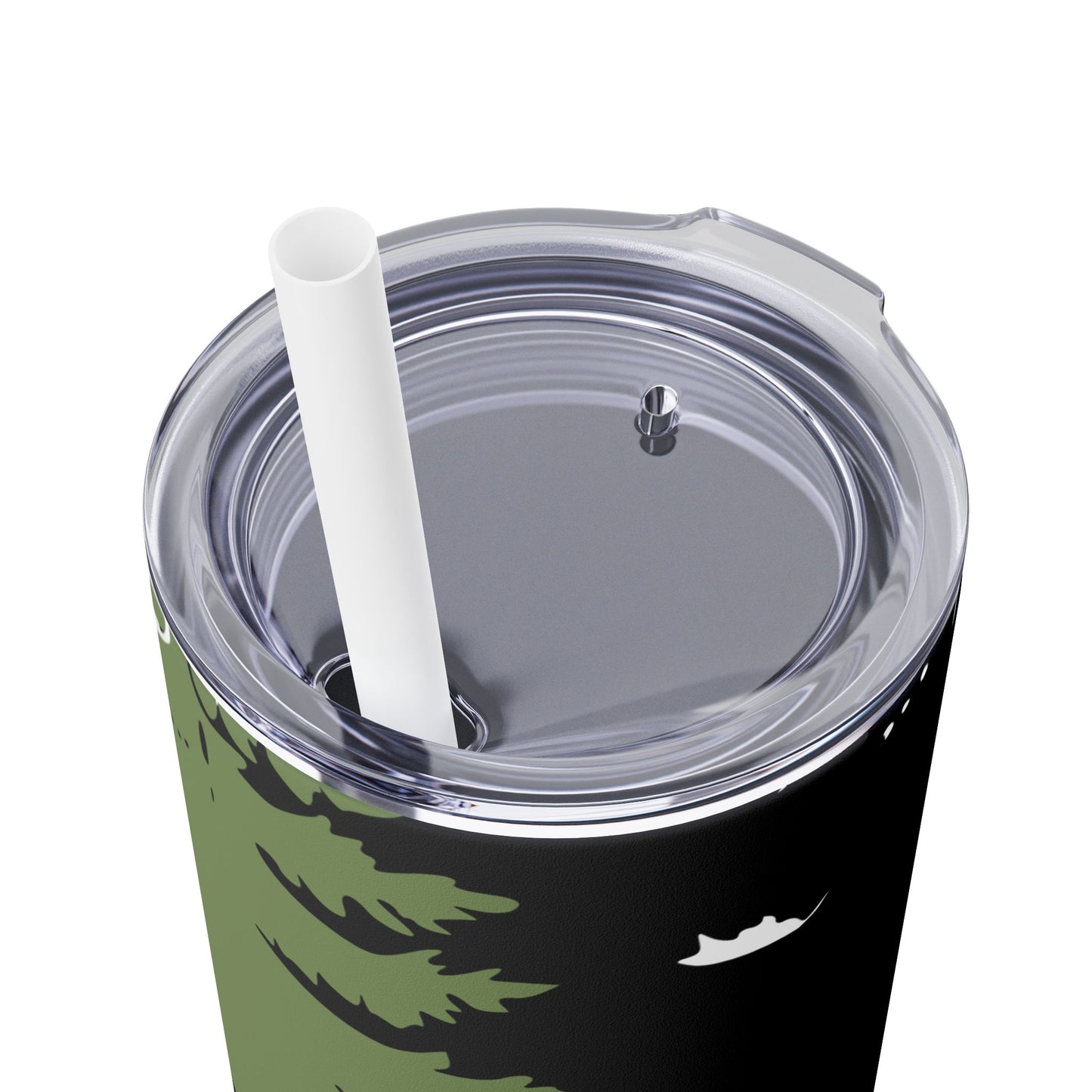 Outdoor Couple Adventure Skinny Tumbler with Straw - 20oz Camping Design