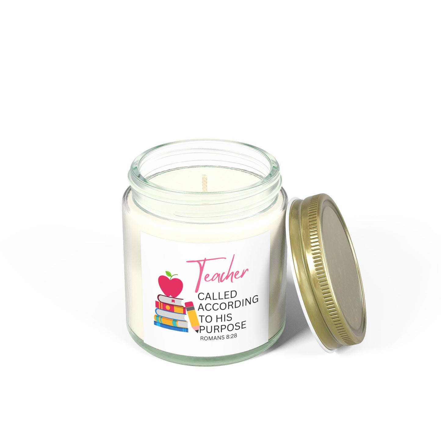 Teacher Scented Candle - Coconut Apricot Wax, Inspirational Gift for Educators