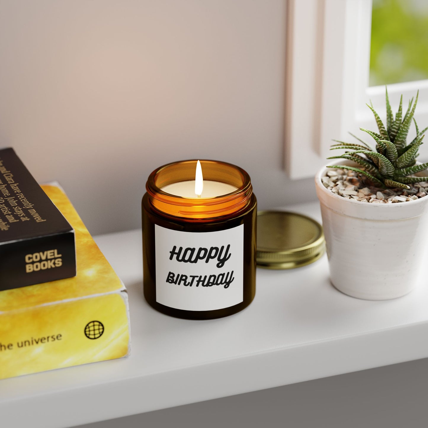 Happy Birthday Scented Candle - Coconut Apricot Wax (4oz, 9oz)