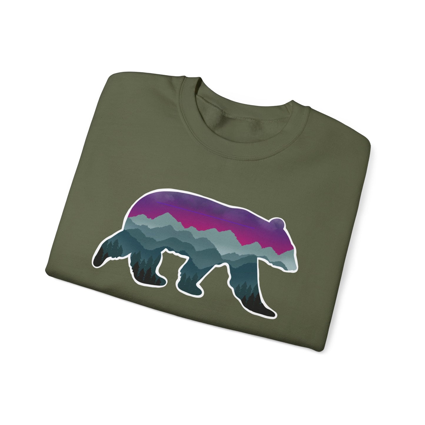 Mountain Bear Unisex Crewneck Sweatshirt - Cozy Graphic Sweater