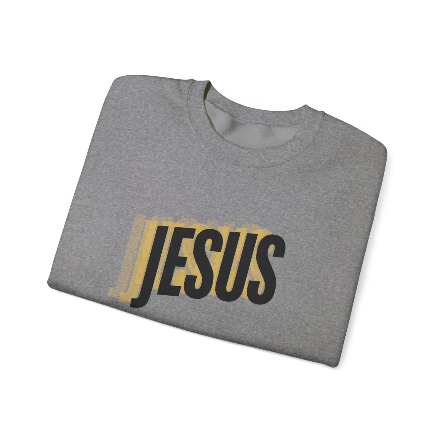 JESUS 3D - Unisex Heavy Blend™ Crewneck Sweatshirt - Faith-Inspired 'JESUS' Design