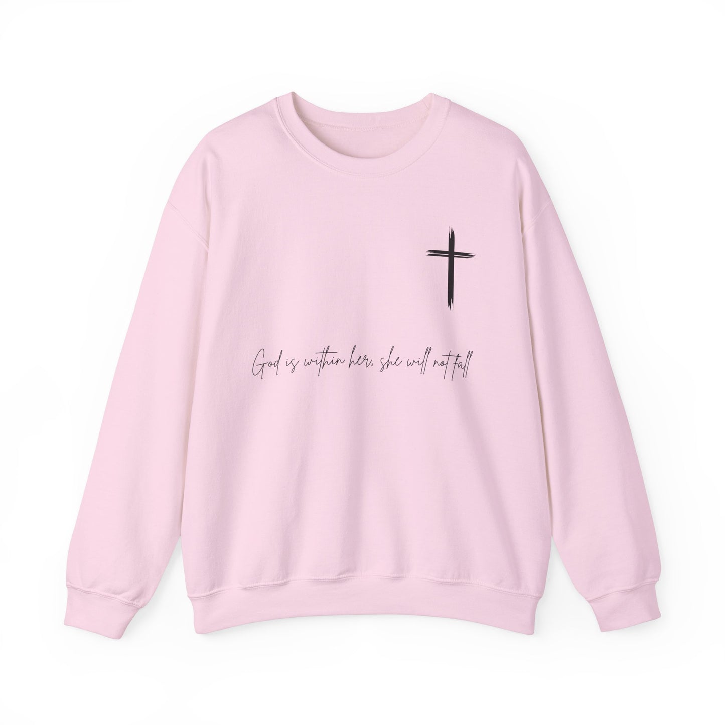 Inspirational Christian Crewneck Sweatshirt - 'God is Within Her'