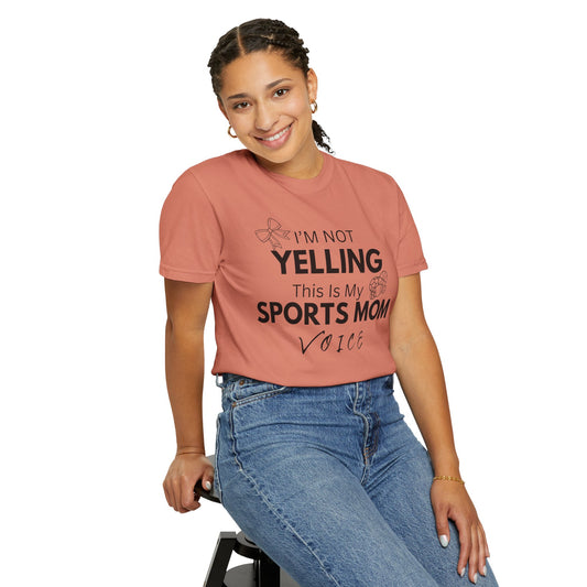 Sports Mom Voice T-Shirt - Unisex Garment-Dyed Tee for Active Moms