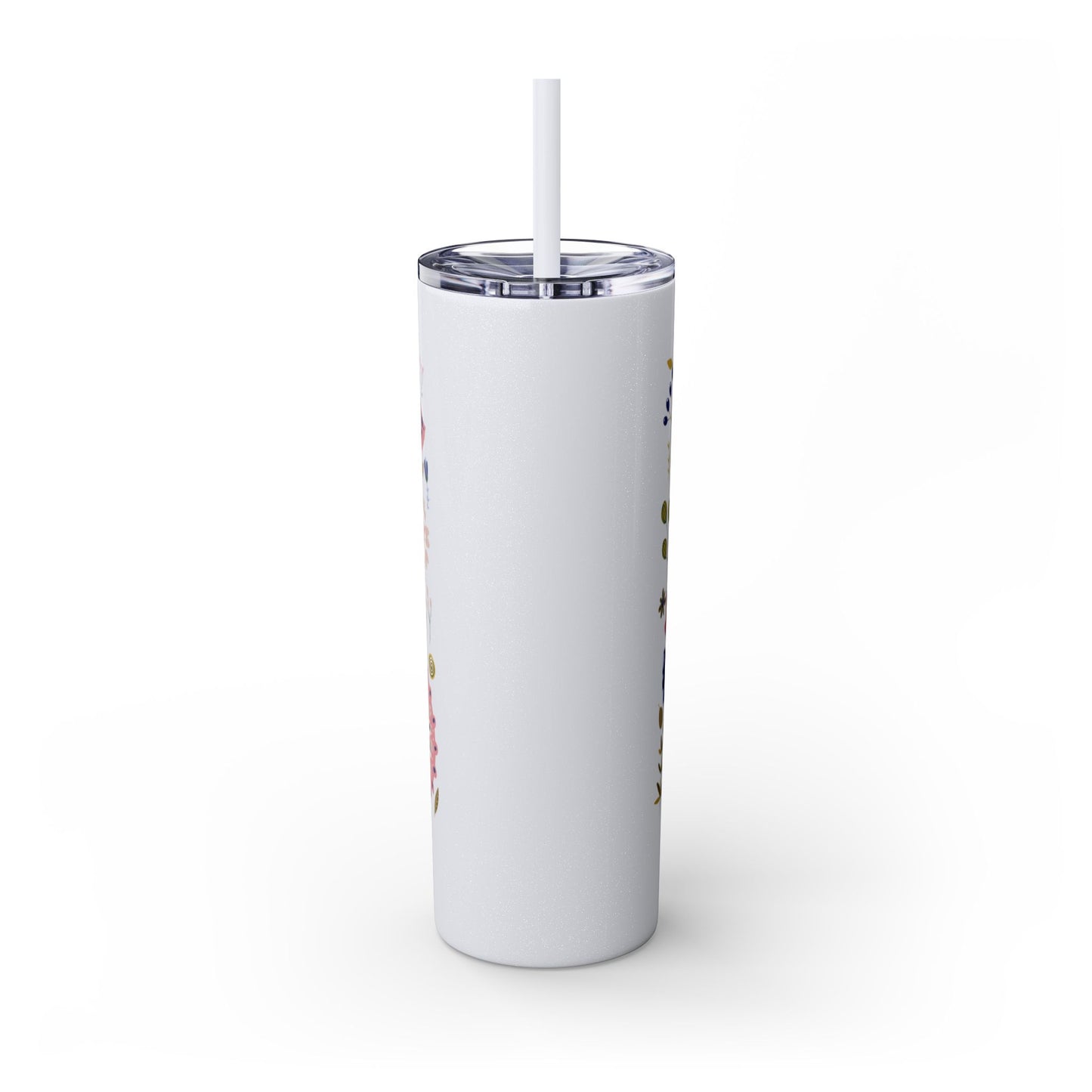 Bloom with Grace 20oz Skinny Tumbler with Straw - Stylish Floral Drinkware