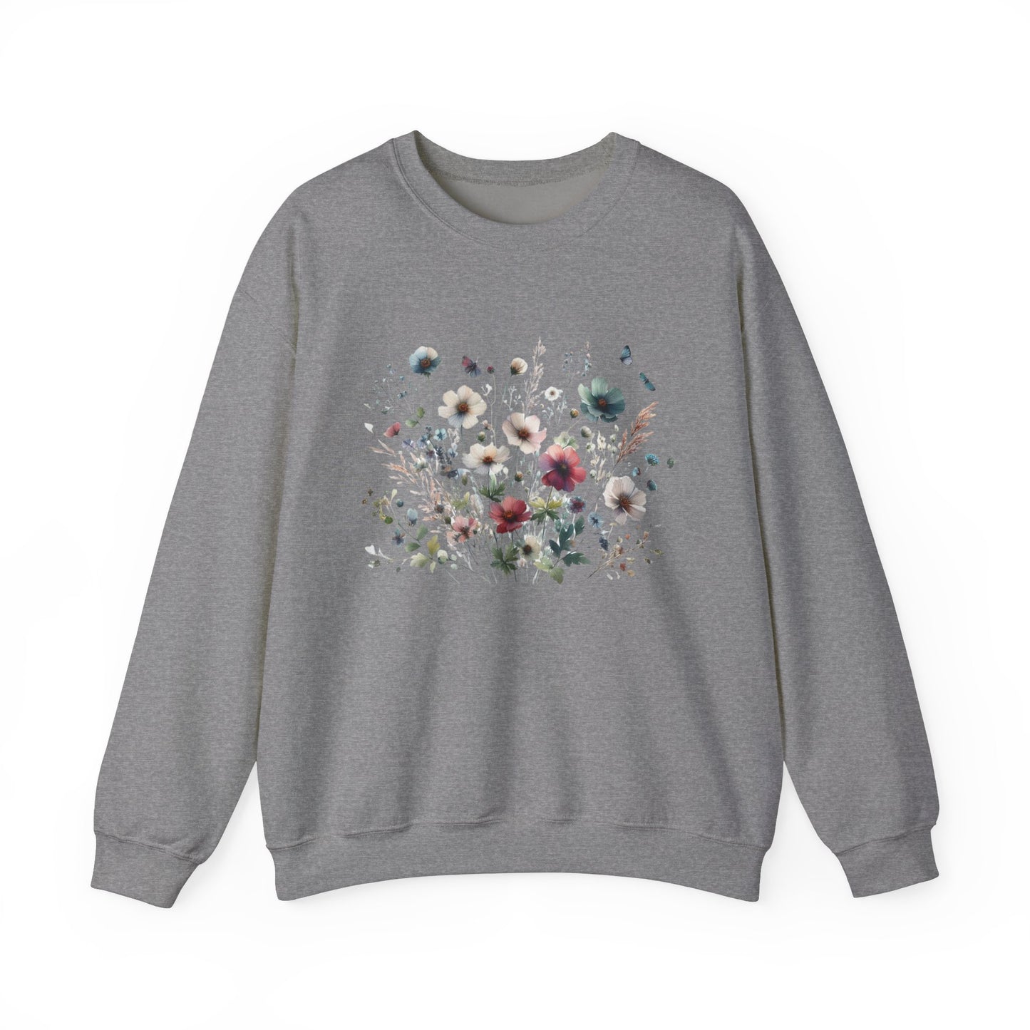 Floral Design Unisex Crewneck Sweatshirt - Cozy Spring Vibes