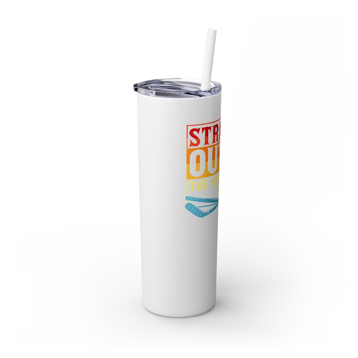 Straight Outta The Penalty Box 20oz Skinny Tumbler with Straw - Fun & Functional Drinkware