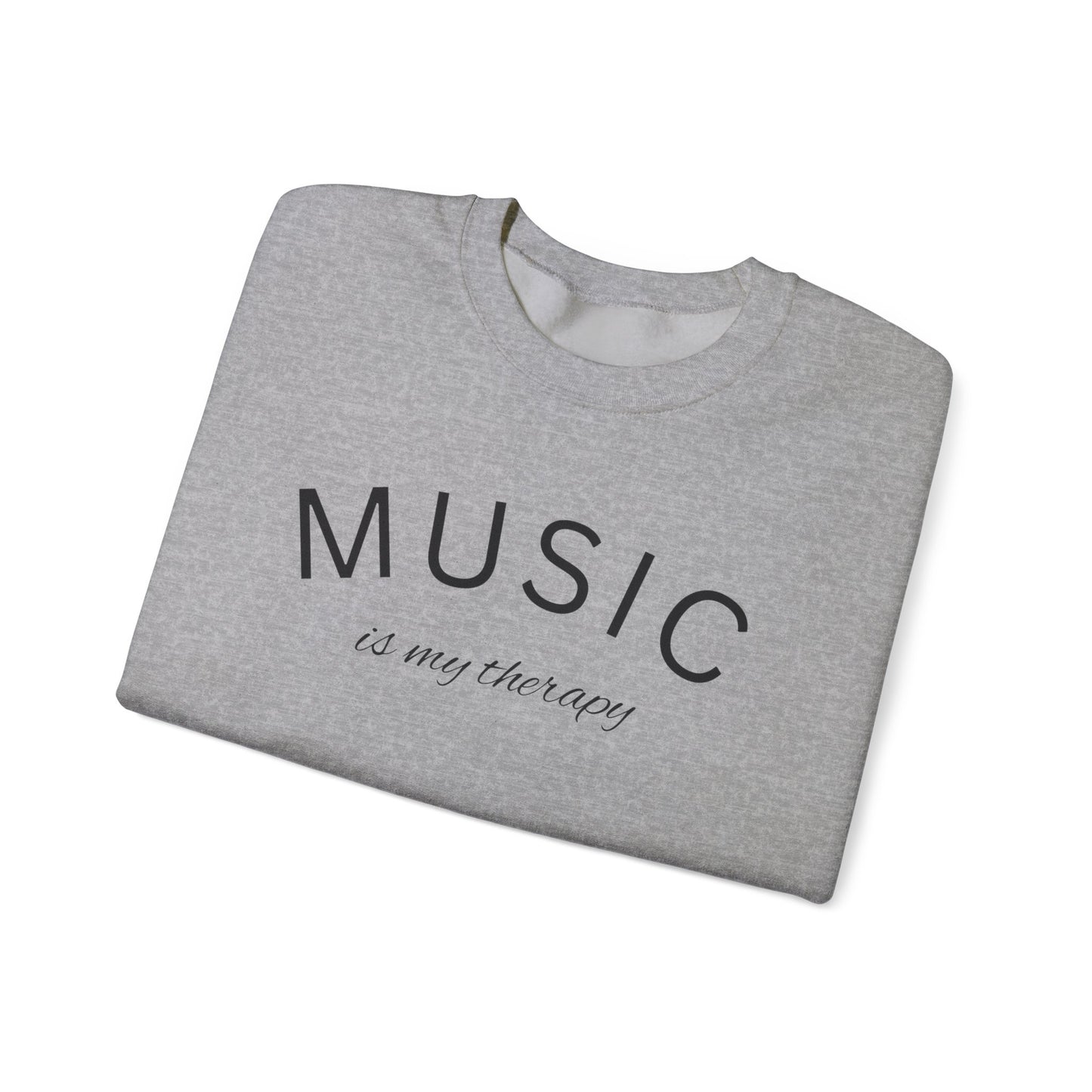 Music is My Therapy Unisex Heavy Blend™ Crewneck Sweatshirt - Cozy and Stylish Gift for Musicians