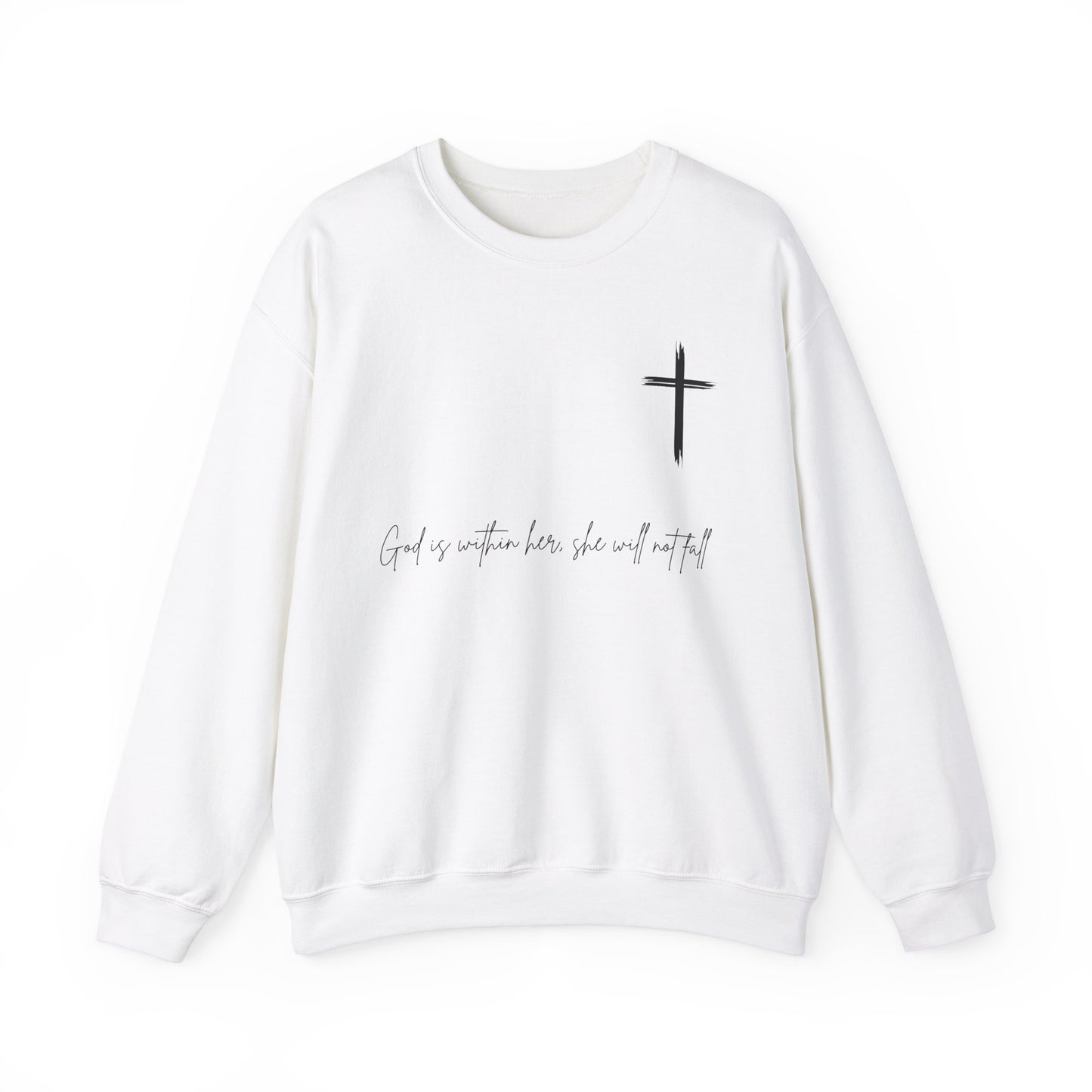 Inspirational Christian Crewneck Sweatshirt - 'God is Within Her'