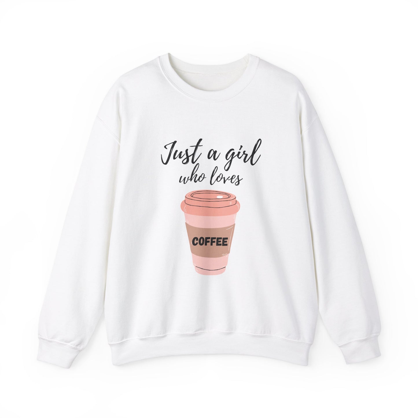 A girl who loves coffee - Unisex Heavy Blend™ Crewneck Sweatshirt