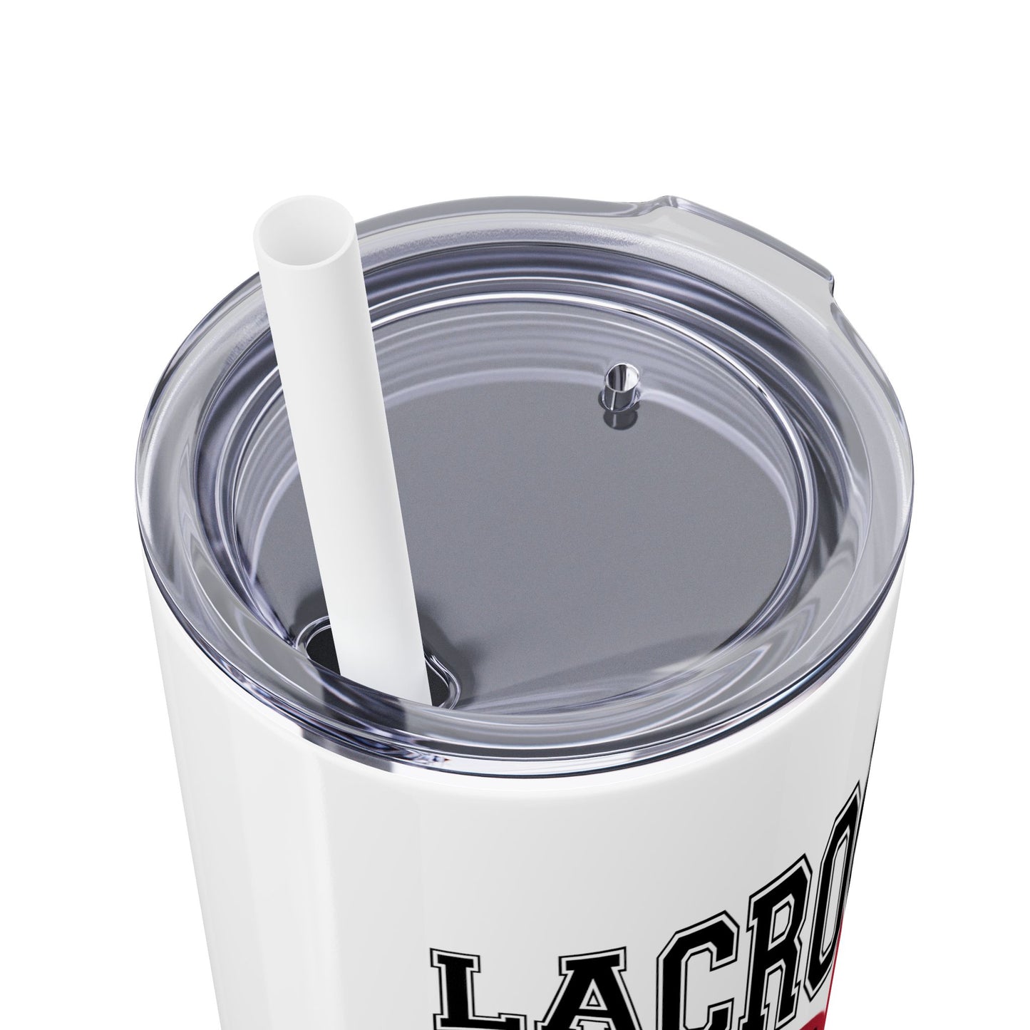 Lacrosse Mom 20oz Skinny Tumbler with Straw - Perfect Gift for Sports Moms