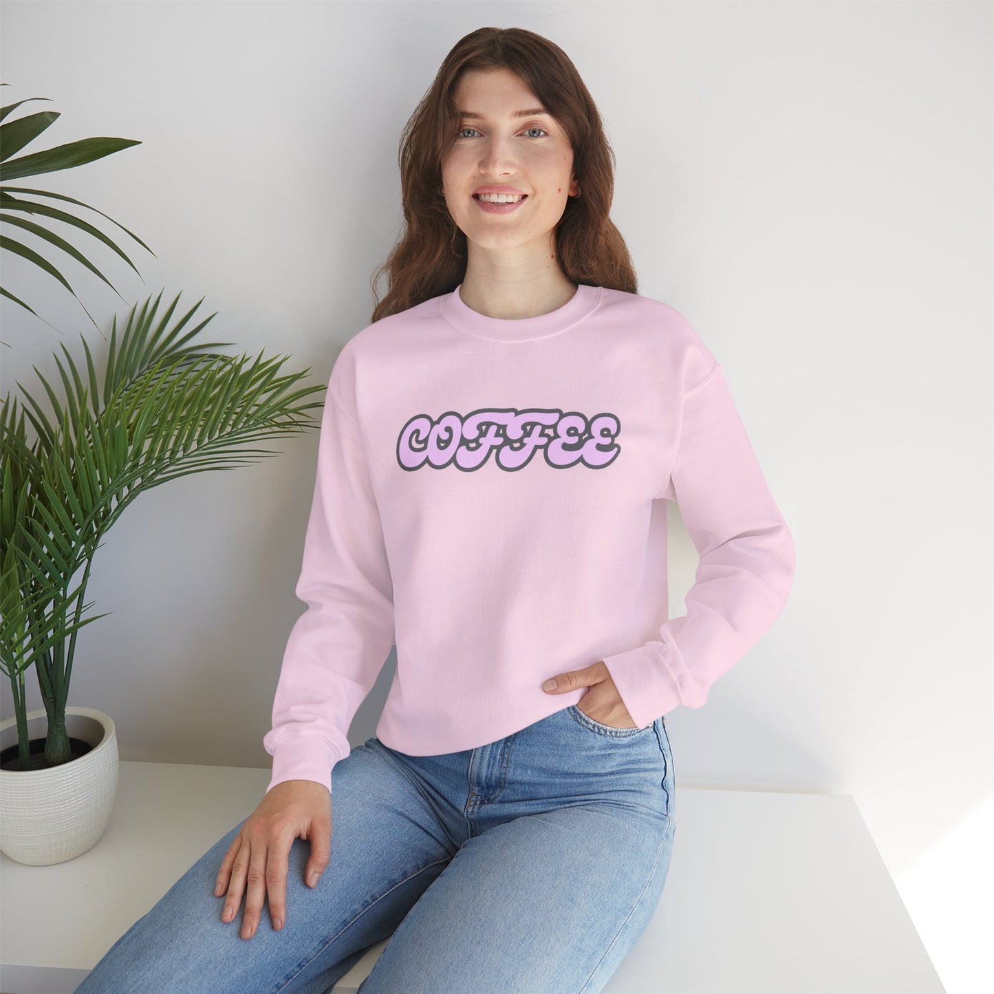 Coffee Lover pink ink - Unisex Crewneck Sweatshirt | Cozy & Stylish Apparel
