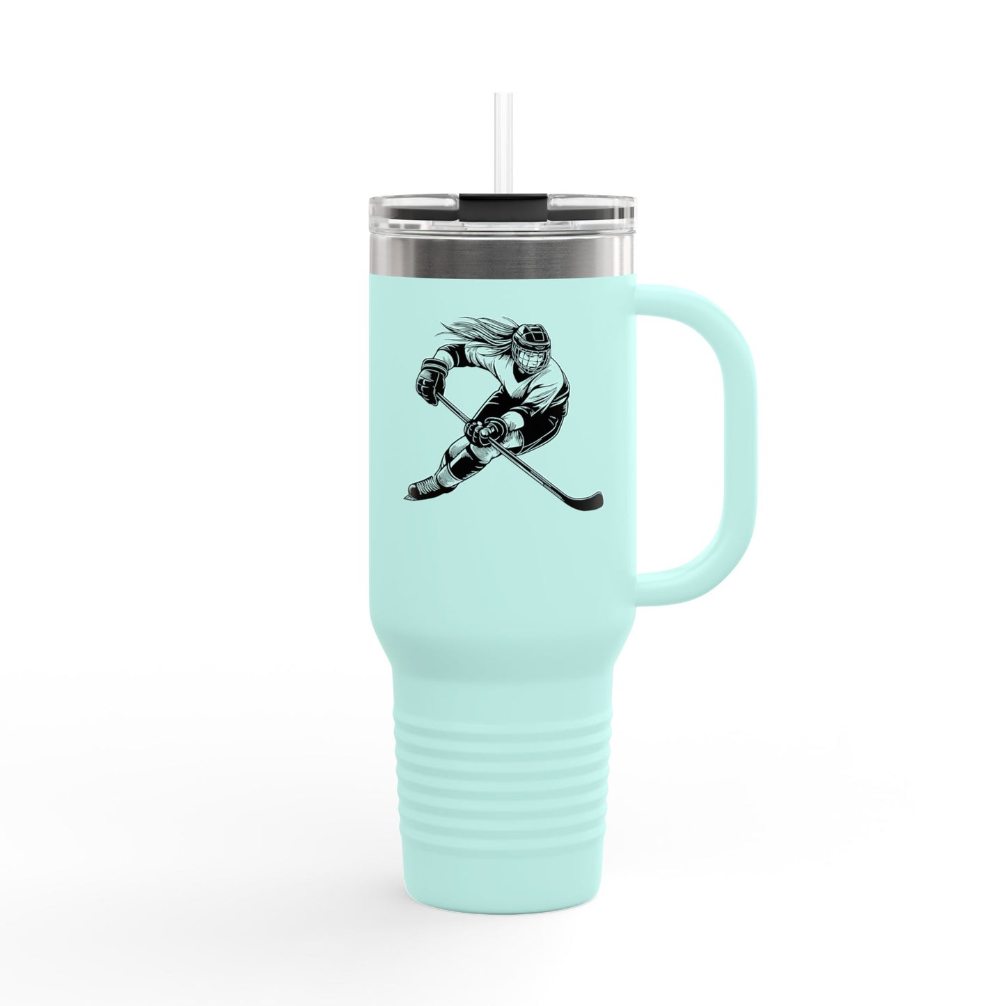 Hockey-Themed Insulated Travel Mug - 40oz Stainless Steel - Perfect for Sports Fans