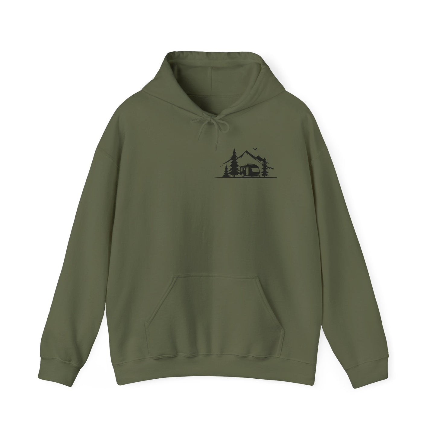 Camp Vibes Unisex Heavy Blend™ Hooded Sweatshirt - "A Bad Day Camping is Better than a Good Day Working"