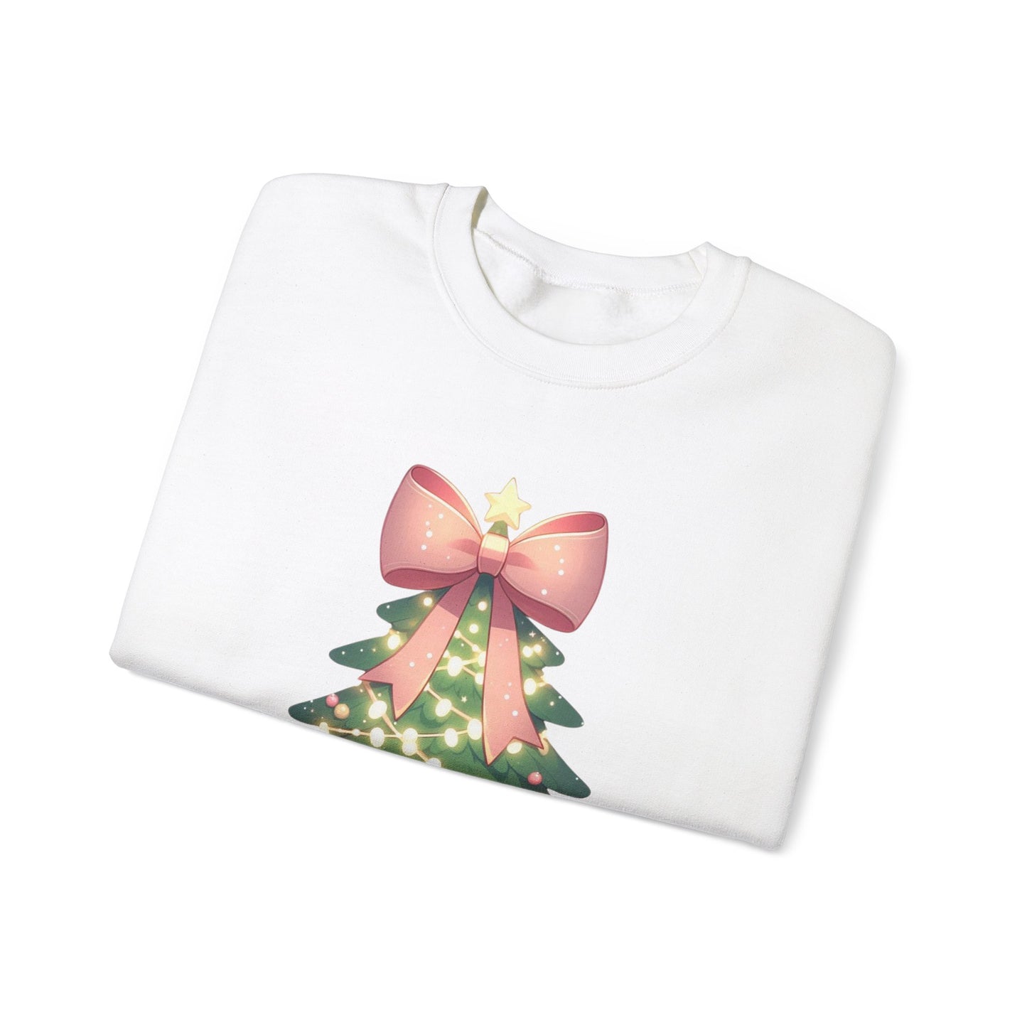 Christmas Tree Sweatshirt with Bow | Unisex Heavy Blend Crewneck