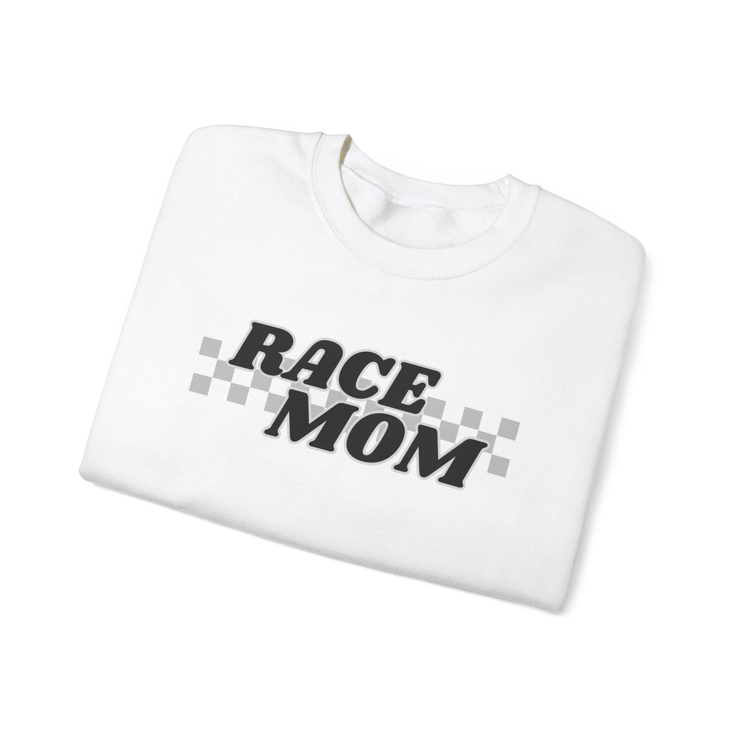 Race Mom Unisex Heavy Blend™ Crewneck Sweatshirt - Perfect Gift for Racing Enthusiast Moms