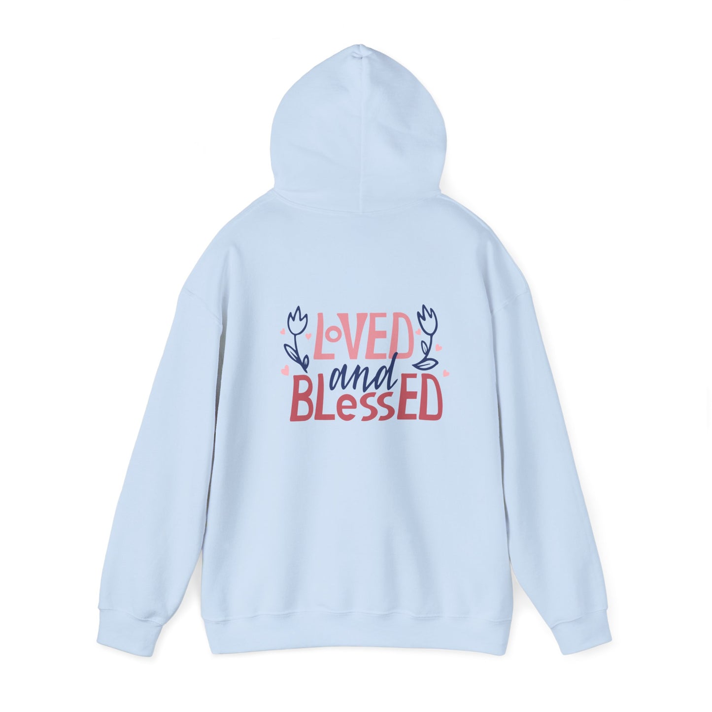 Loved and Blessed Unisex Hoodie - Cozy Heavy Blend Sweatshirt with Floral Design