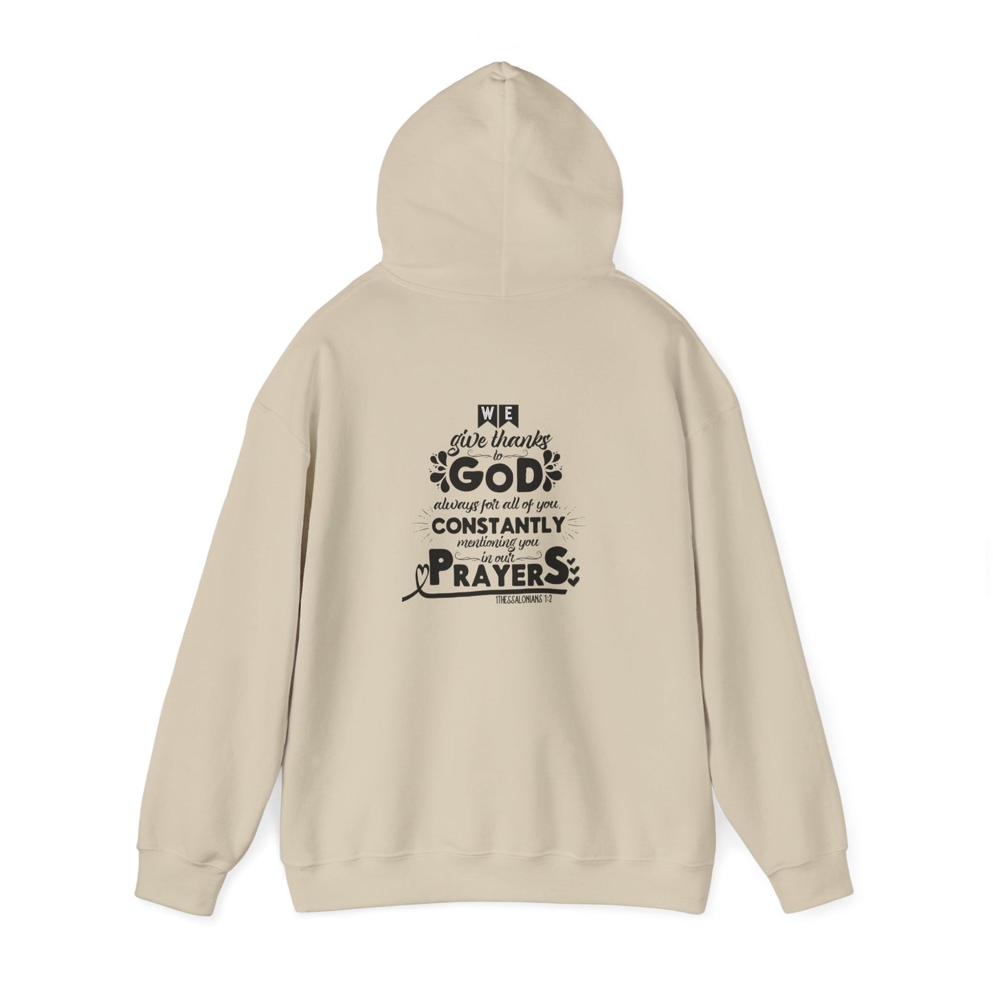 Faith-Inspired Unisex Hooded Sweatshirt with Heart & Prayer Design