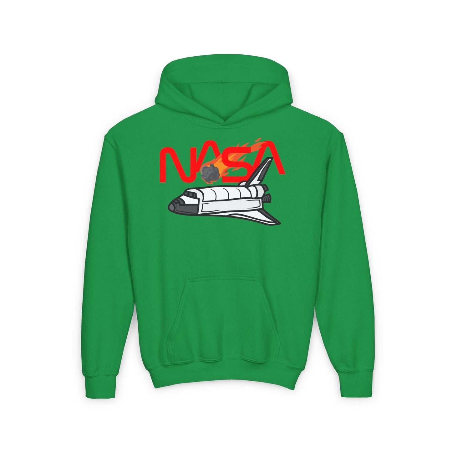 NASA Youth Heavy Blend Hoodie - Space Shuttle Design for Aspiring Astronauts