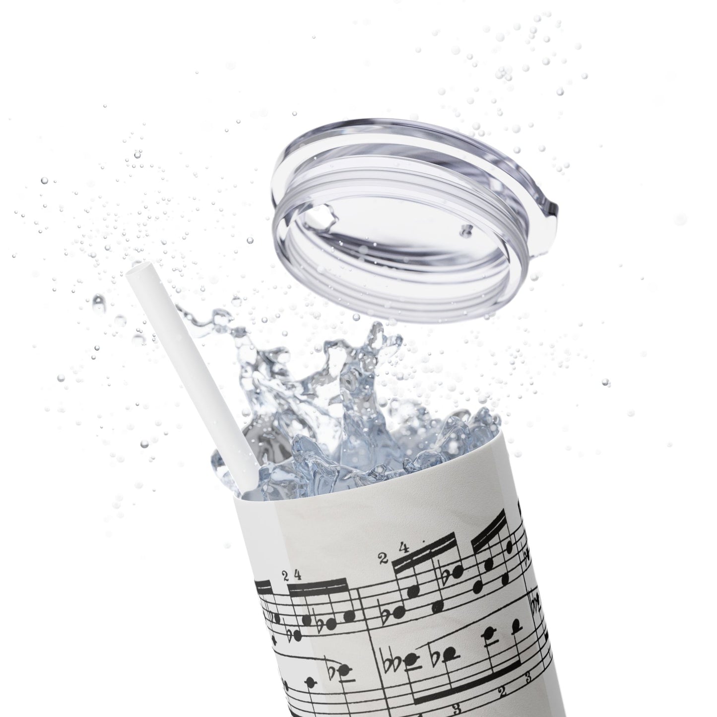 Musical Notes Skinny Tumbler with Straw - 20oz | Perfect Gift for Music Lovers