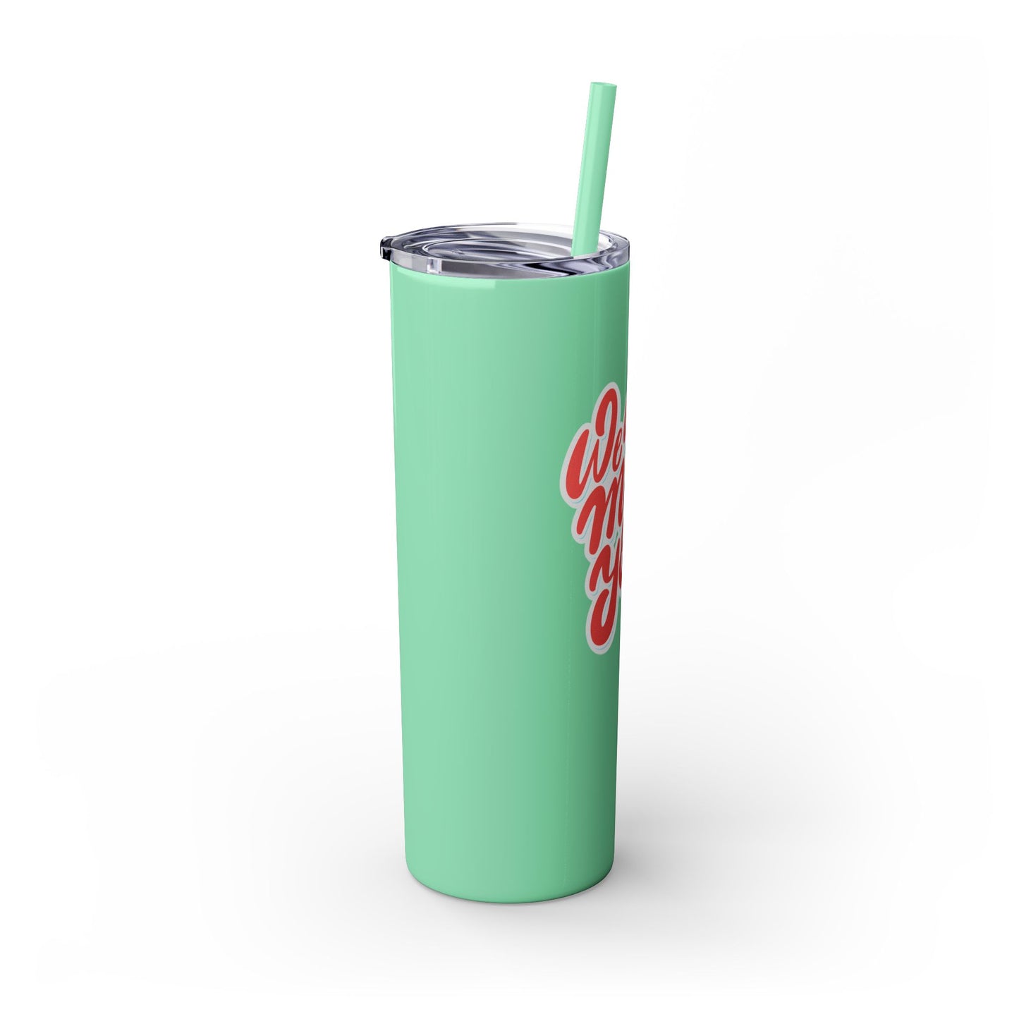 We Will Miss You Skinny Tumbler with Straw - 20oz Travel Mug for Farewell Gifts