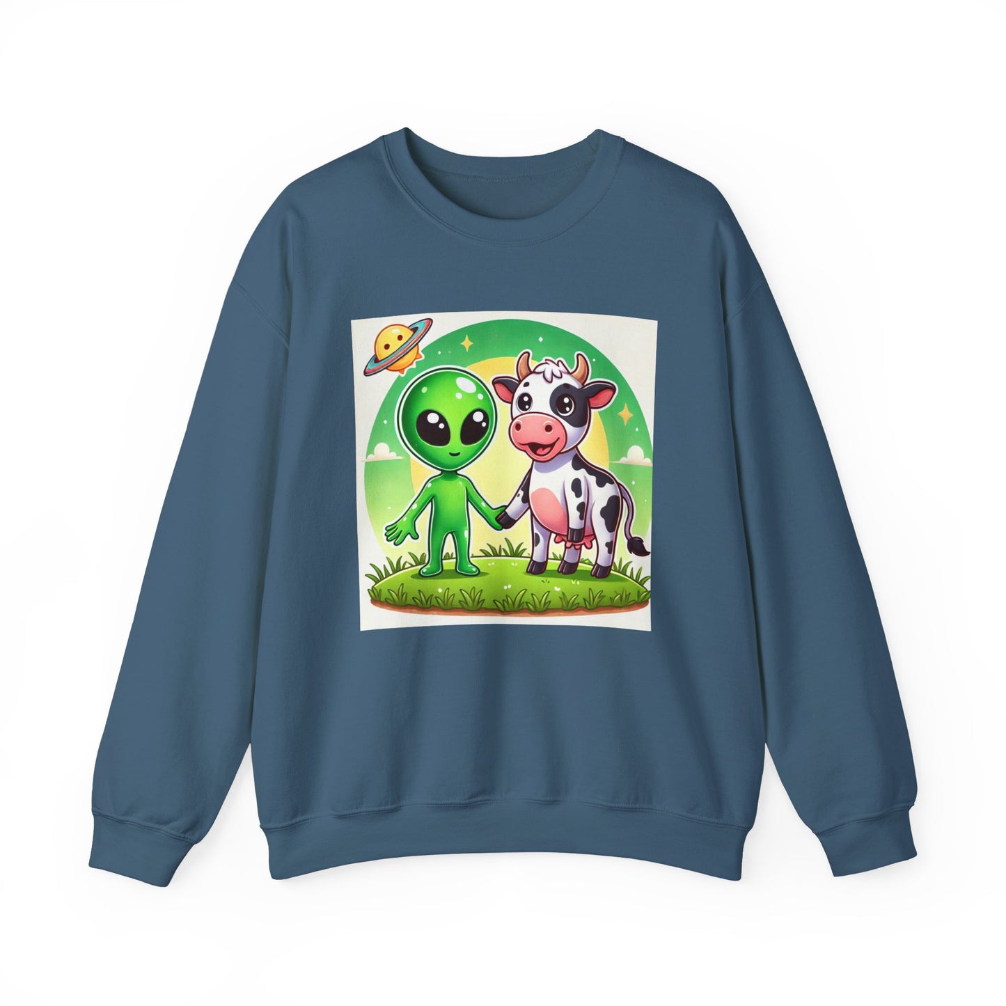 Alien and Cow besties - Unisex Heavy Blend™ Crewneck Sweatshirt