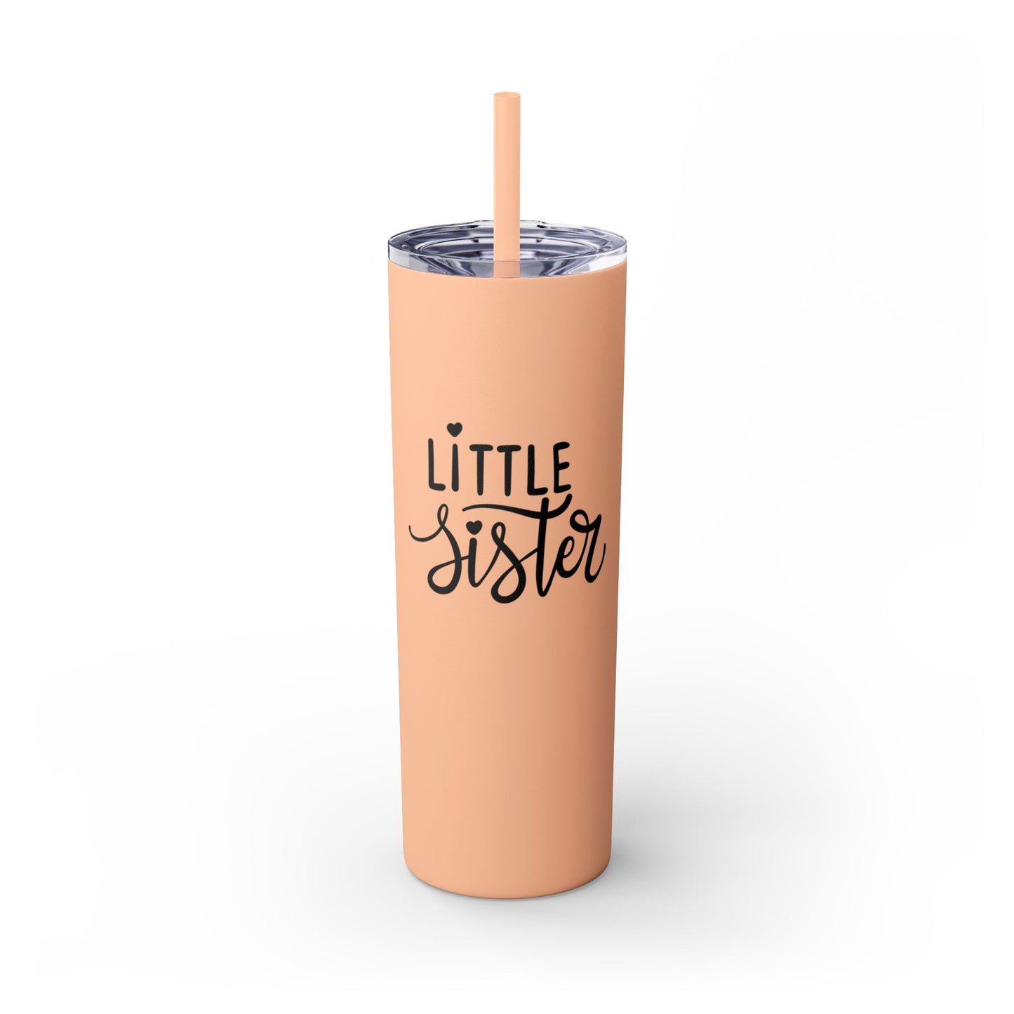 Little Sister Skinny Tumbler with Straw, 20oz - Perfect Gift for Siblings