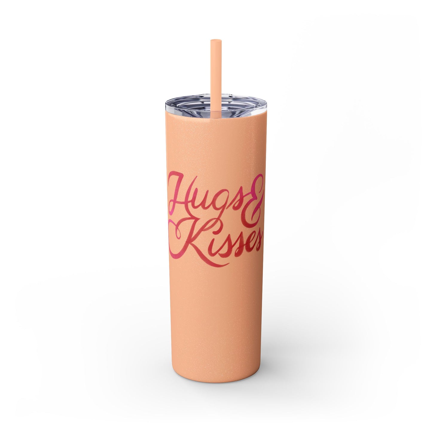 Hugs & Kisses Skinny Tumbler with Straw - 20oz Love Drinkware