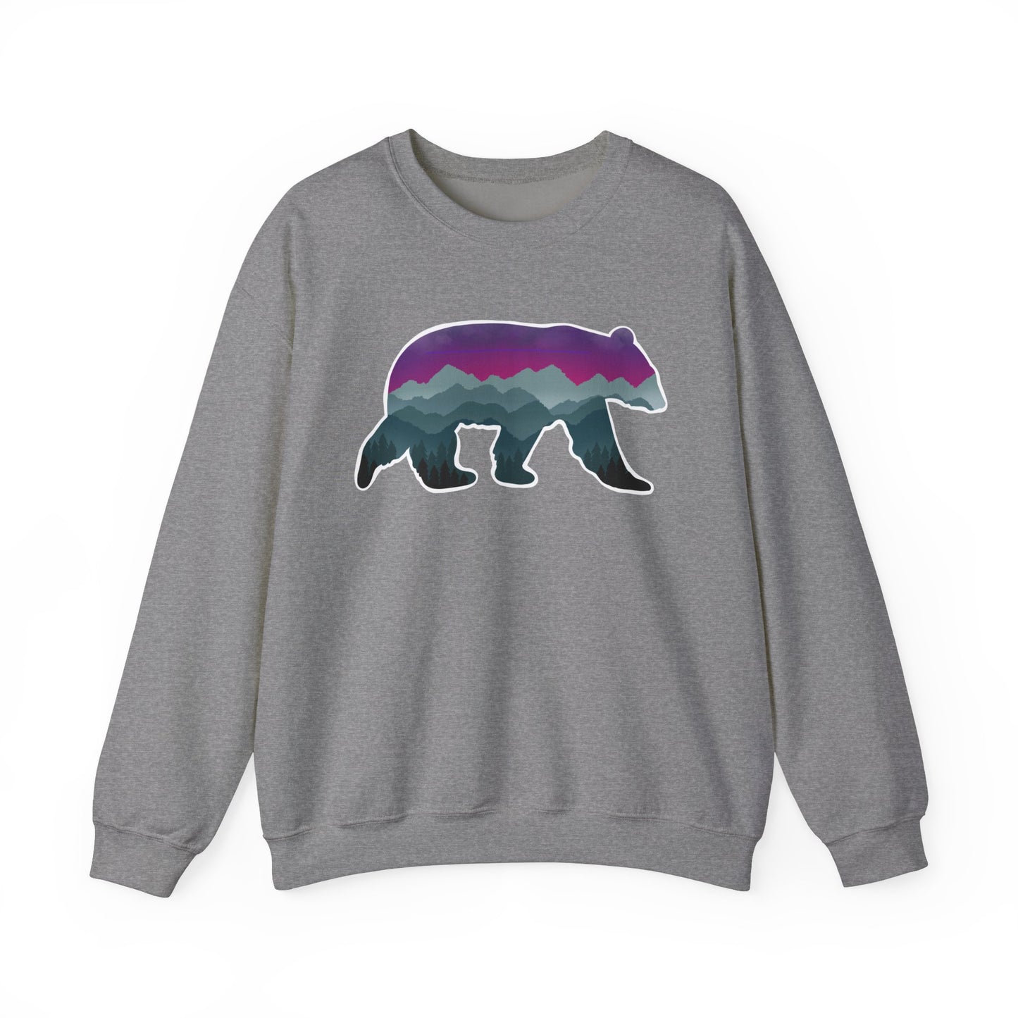 Mountain Bear Unisex Crewneck Sweatshirt - Cozy Graphic Sweater