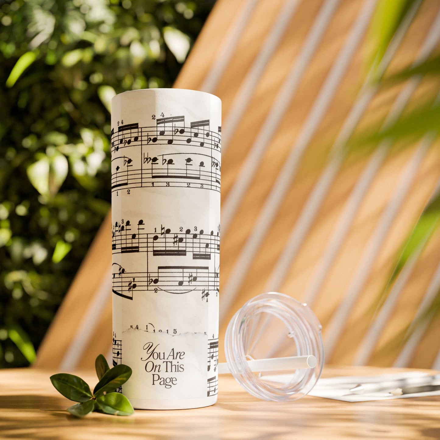 Musical Notes Skinny Tumbler with Straw - 20oz | Perfect Gift for Music Lovers