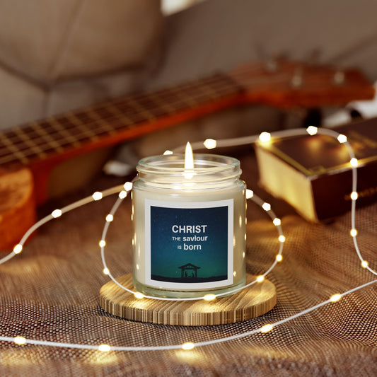 Coconut Apricot Scented Candle for Christmas - "Christ the Saviour is Born" - 4oz & 9oz