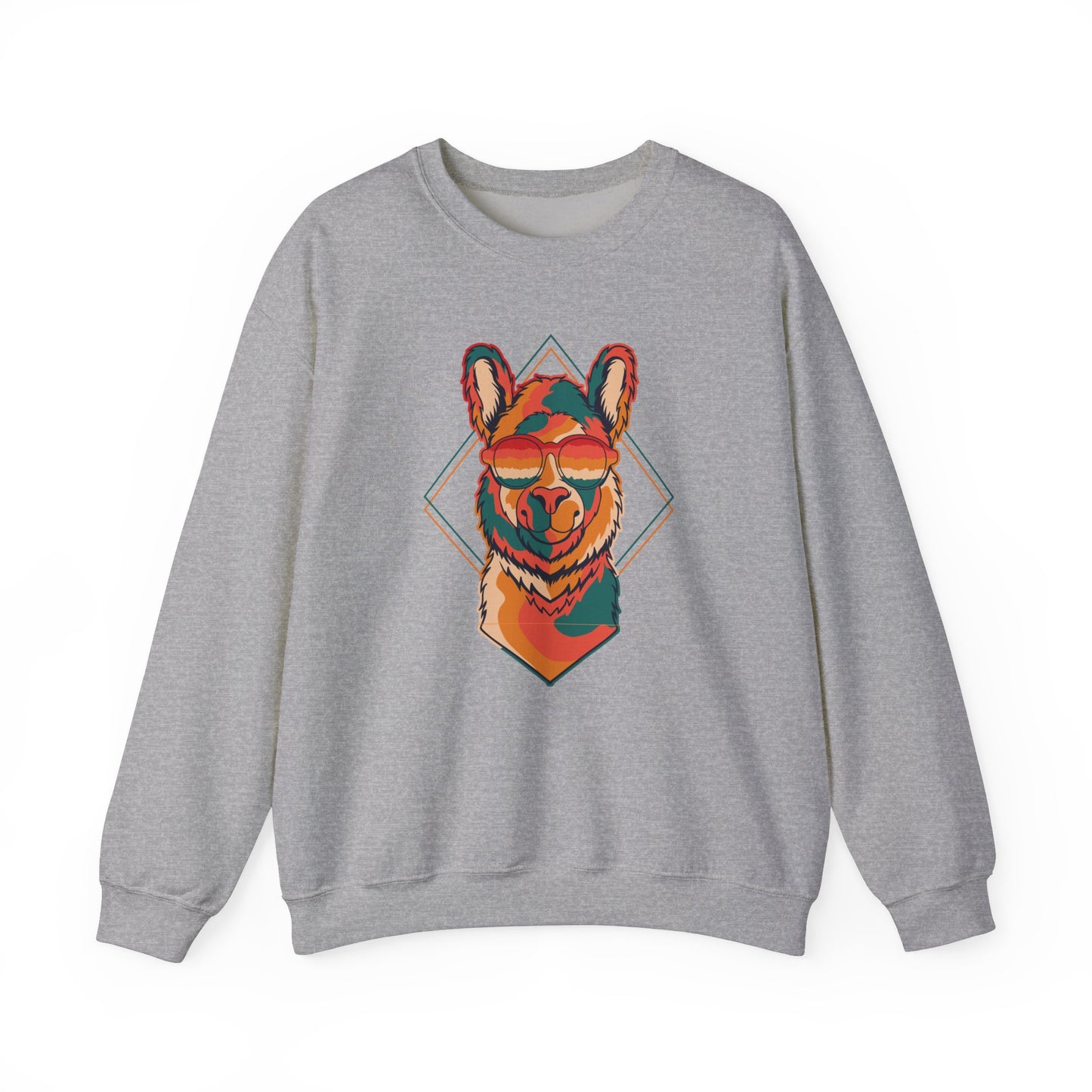 Chic Llama Graphic Crewneck Sweatshirt for Animal Lovers