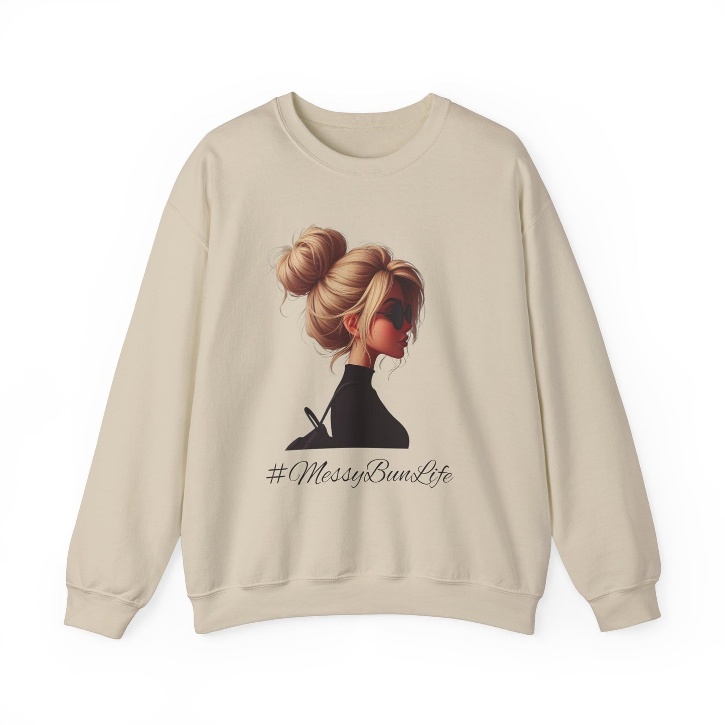 #MessyBunsLife Blonde Unisex Heavy Blend™ Crewneck Sweatshirt - Stylish & Comfortable Casual Wear