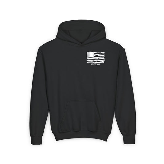 Youth Freedom Flag Hoodie - Cozy Heavy Blend Sweatshirt