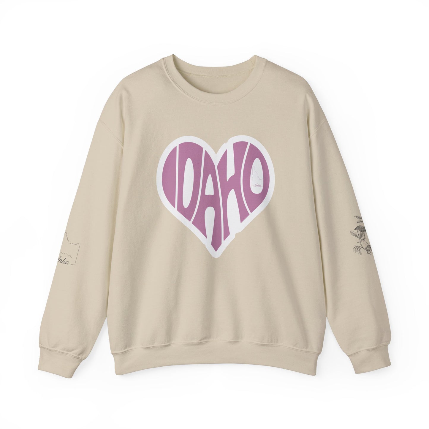 Idaho Love Unisex Crewneck Sweatshirt - Cozy Heart Design for Warm Moments