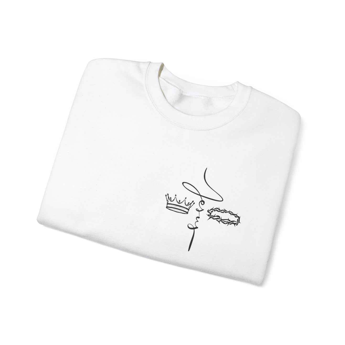 Minimalist Jesus Crowns Unisex Crewneck Sweatshirt with Artistic Design