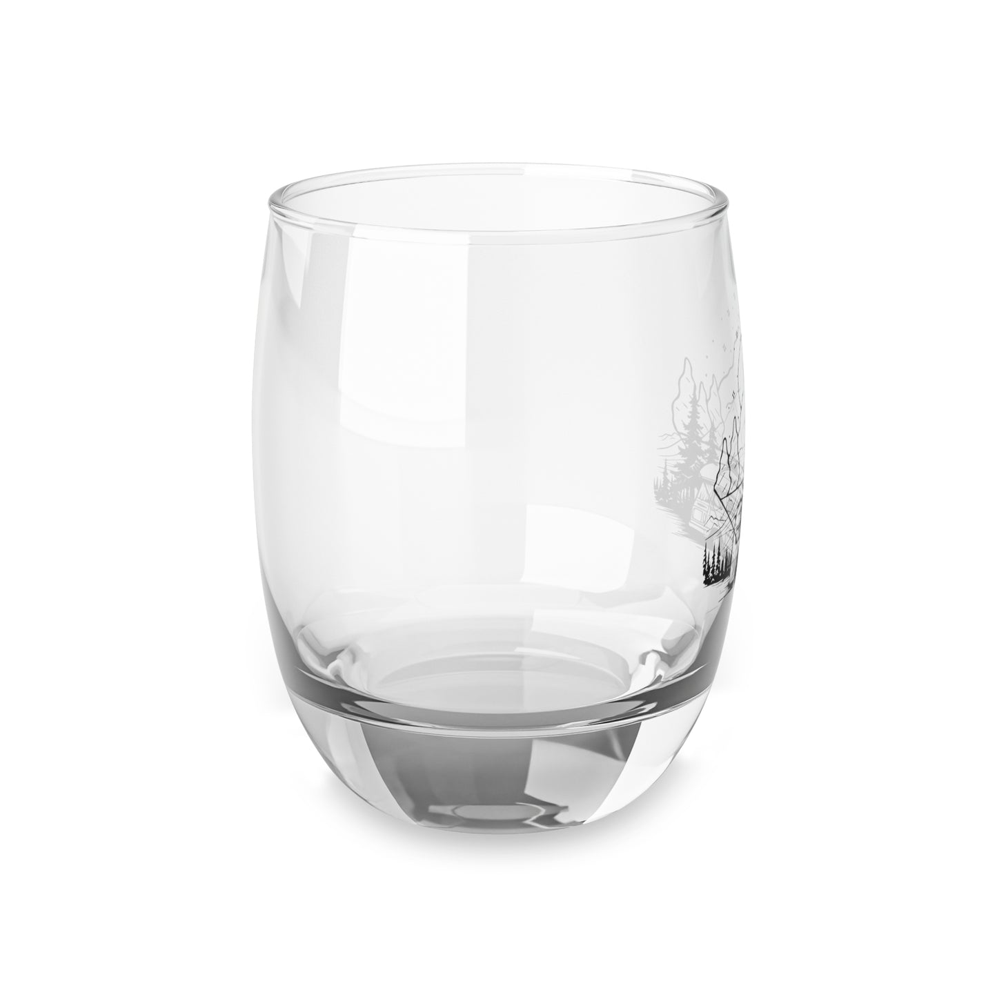Adventure-Camping Whiskey Glass with Mountain Design