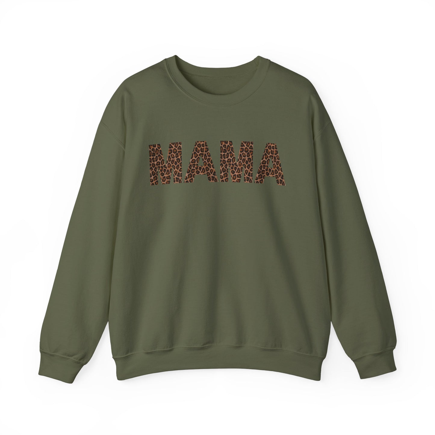 Leopard Print Mama Crewneck Sweatshirt - Cozy Unisex Style for Moms