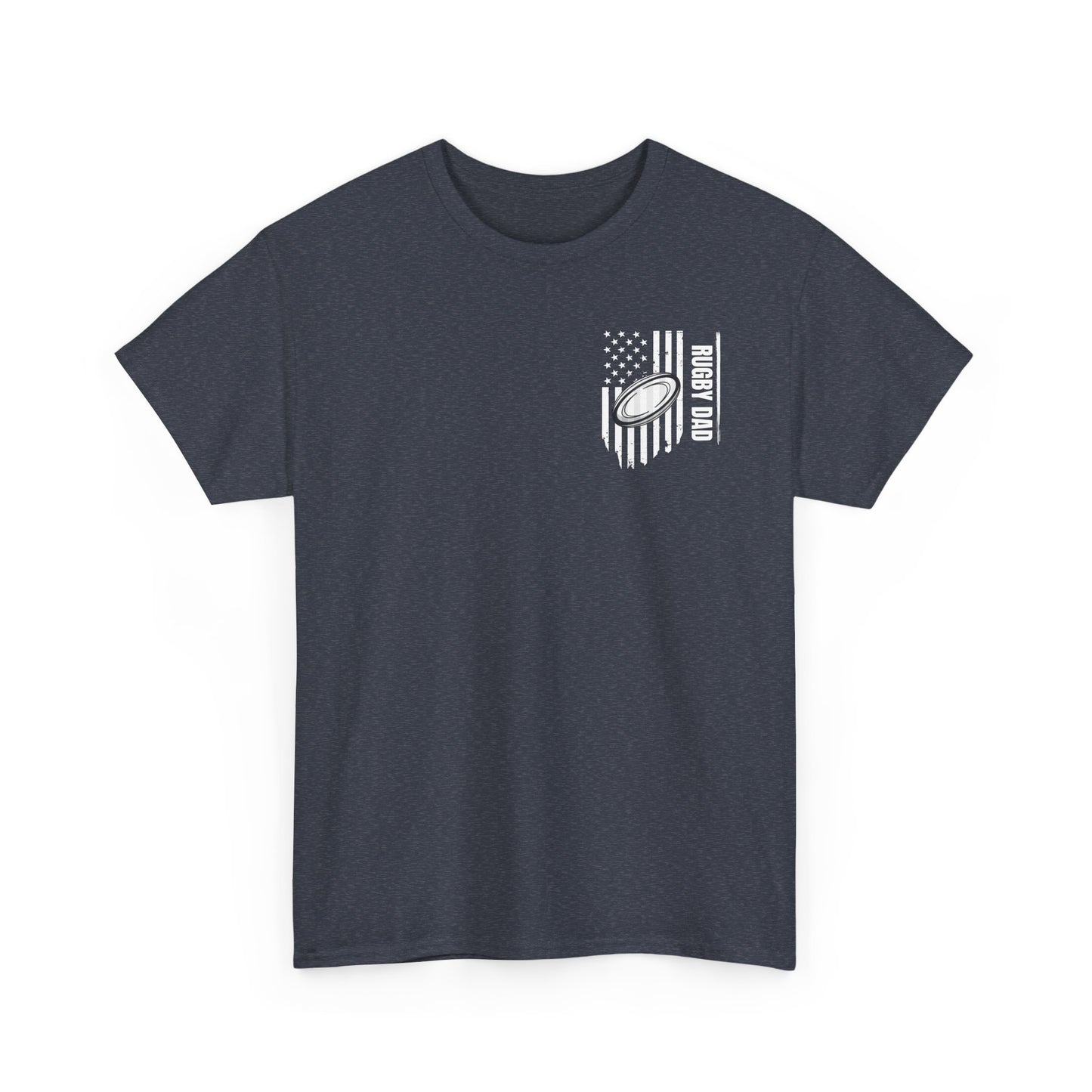 Rugby Dad Heavy Cotton Tee - American Flag Design
