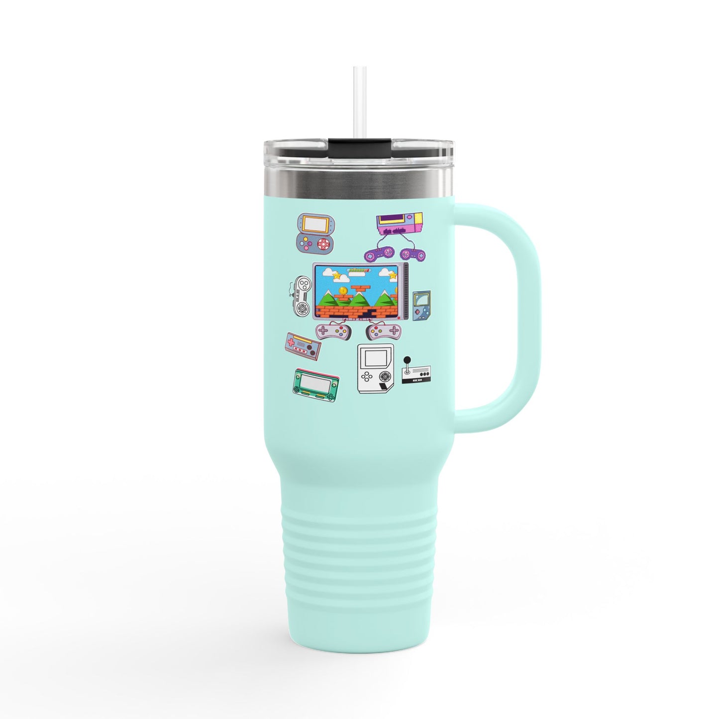 Retro Gamer Insulated Travel Mug - 40oz, Perfect Gift for Gaming Enthusiasts