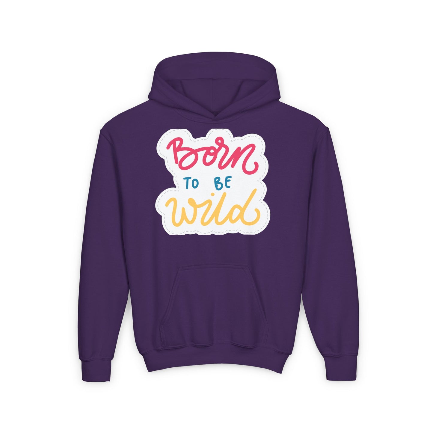 Born to Be Wild Youth Hoodie - Fun & Colorful Sweatshirt for Adventurous Kids