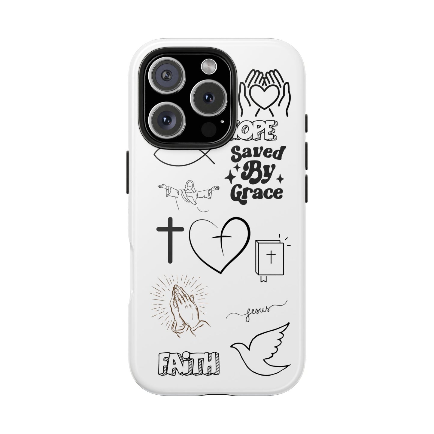 Inspirational Tough Phone Case - Faith, Hope & Grace Design