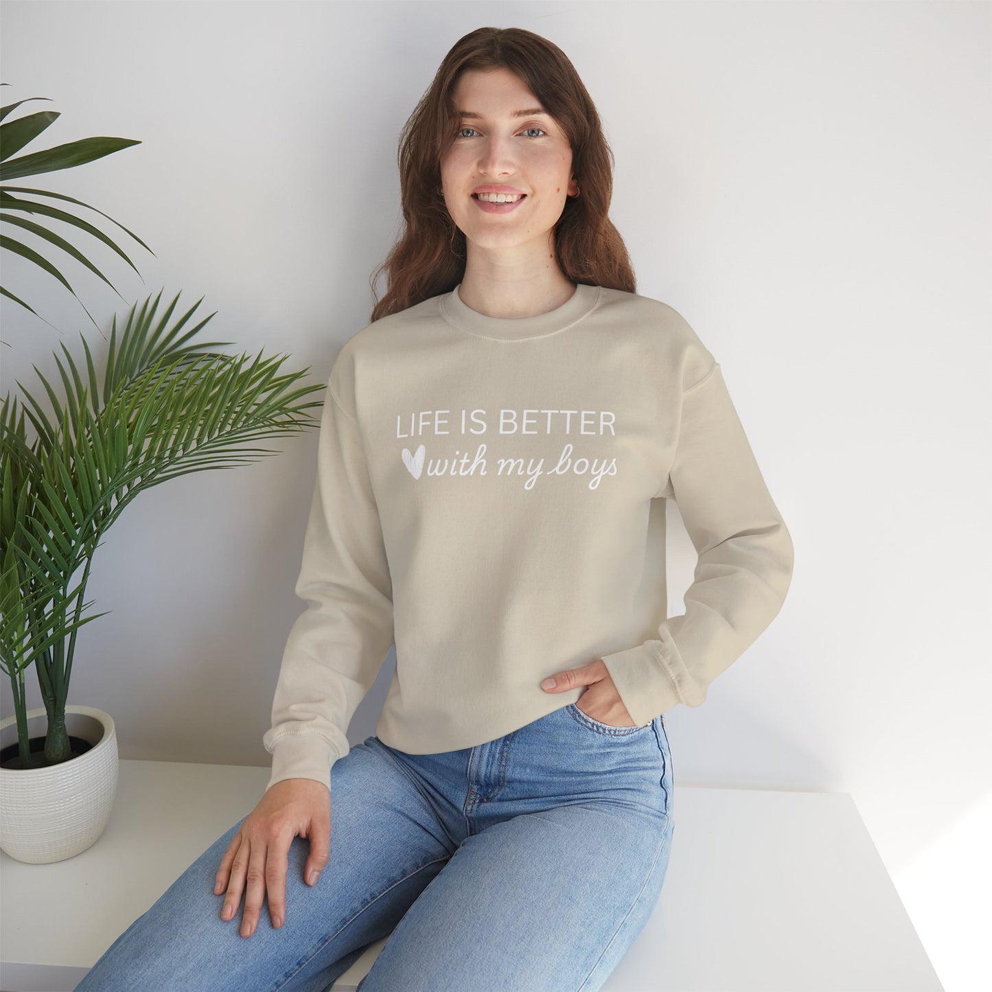 Unisex Crewneck Sweatshirt - "Life is Better with My Boys"