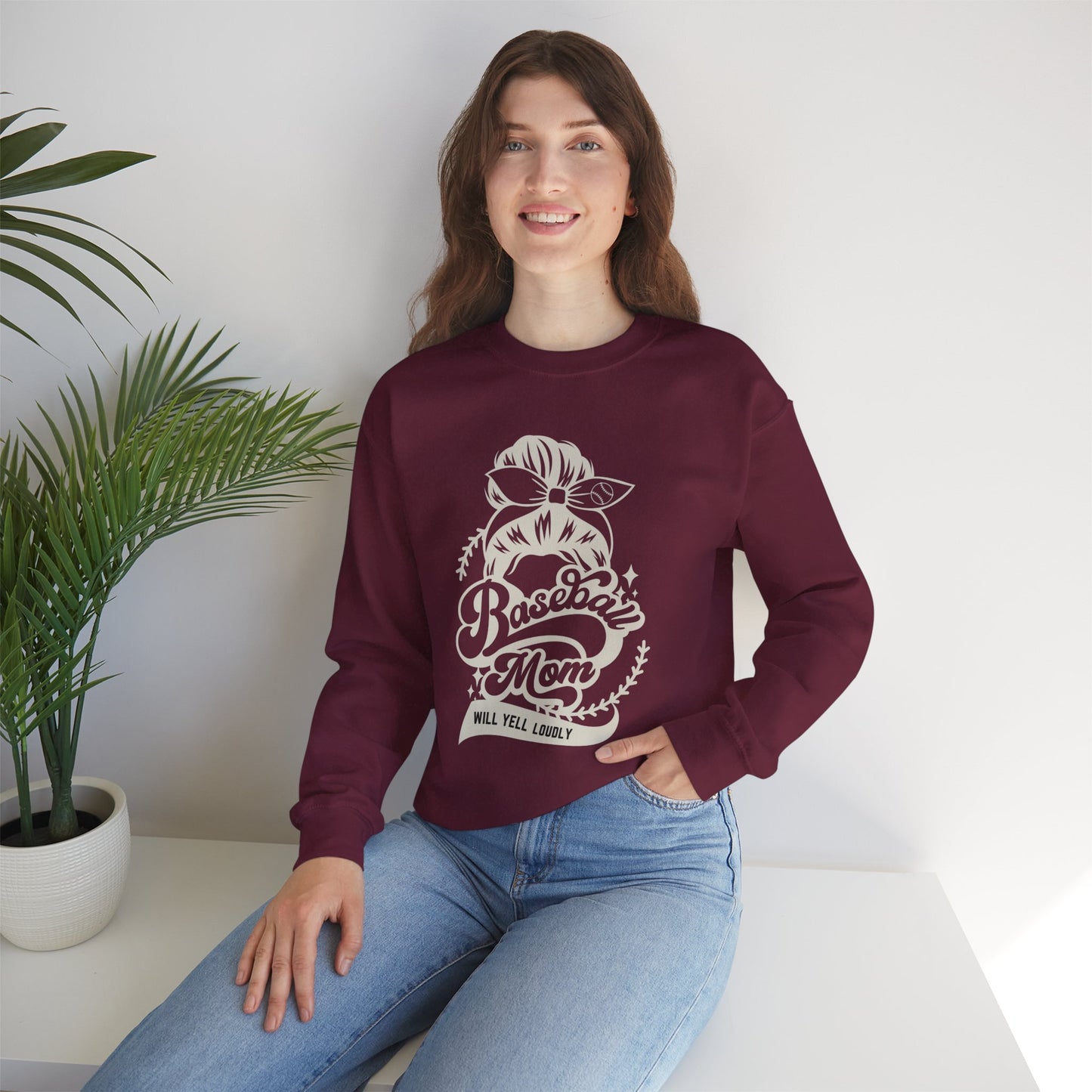 Baseball Mom Unisex Heavy Blend™ Crewneck Sweatshirt