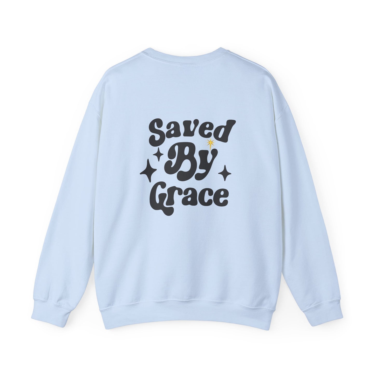 Saved By Grace Unisex Crewneck Sweatshirt - Inspirational Spirit Wear