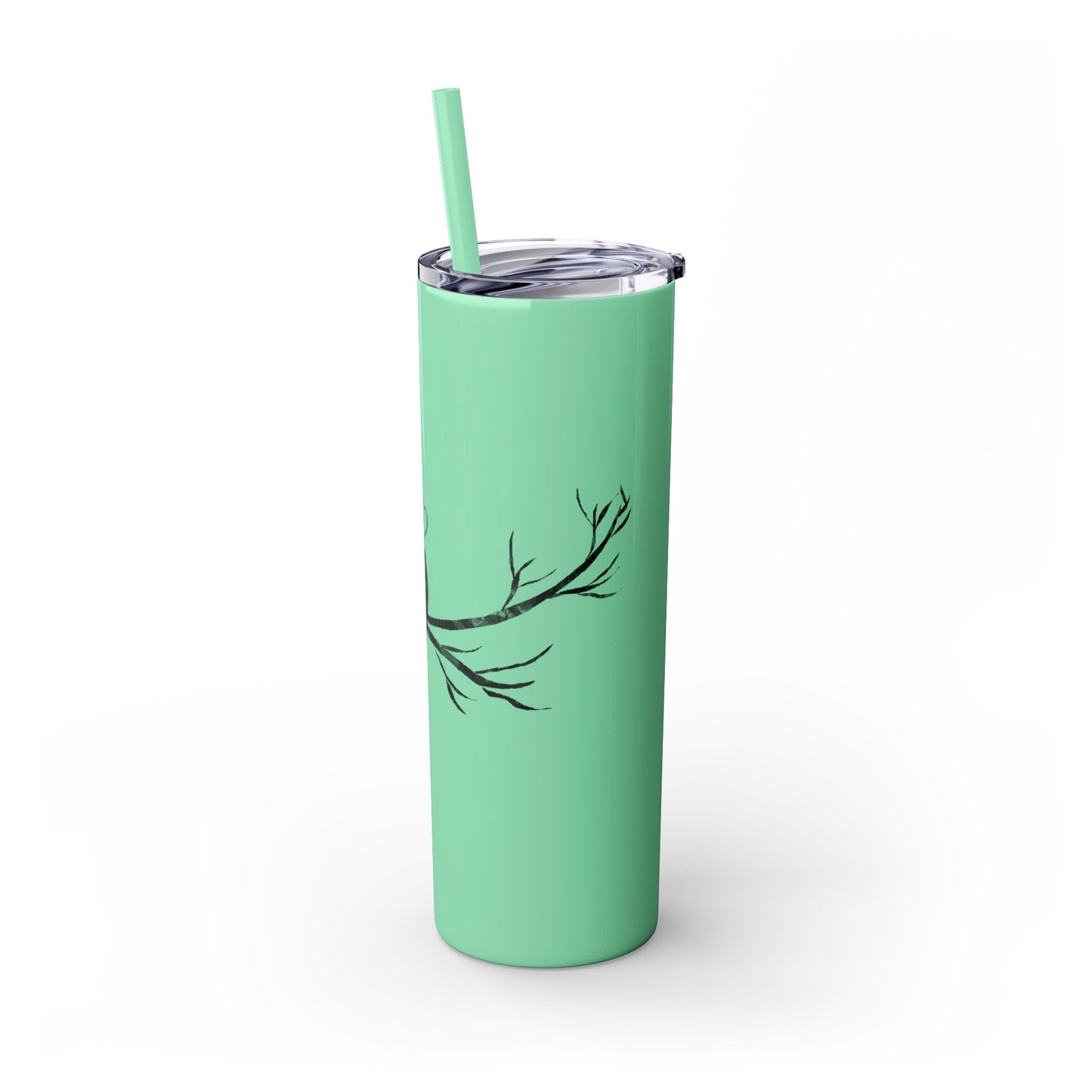 Couple's Love Birds Skinny Tumbler with Straw - 20oz | Perfect Gift for Anniversaries & Valentine's Day