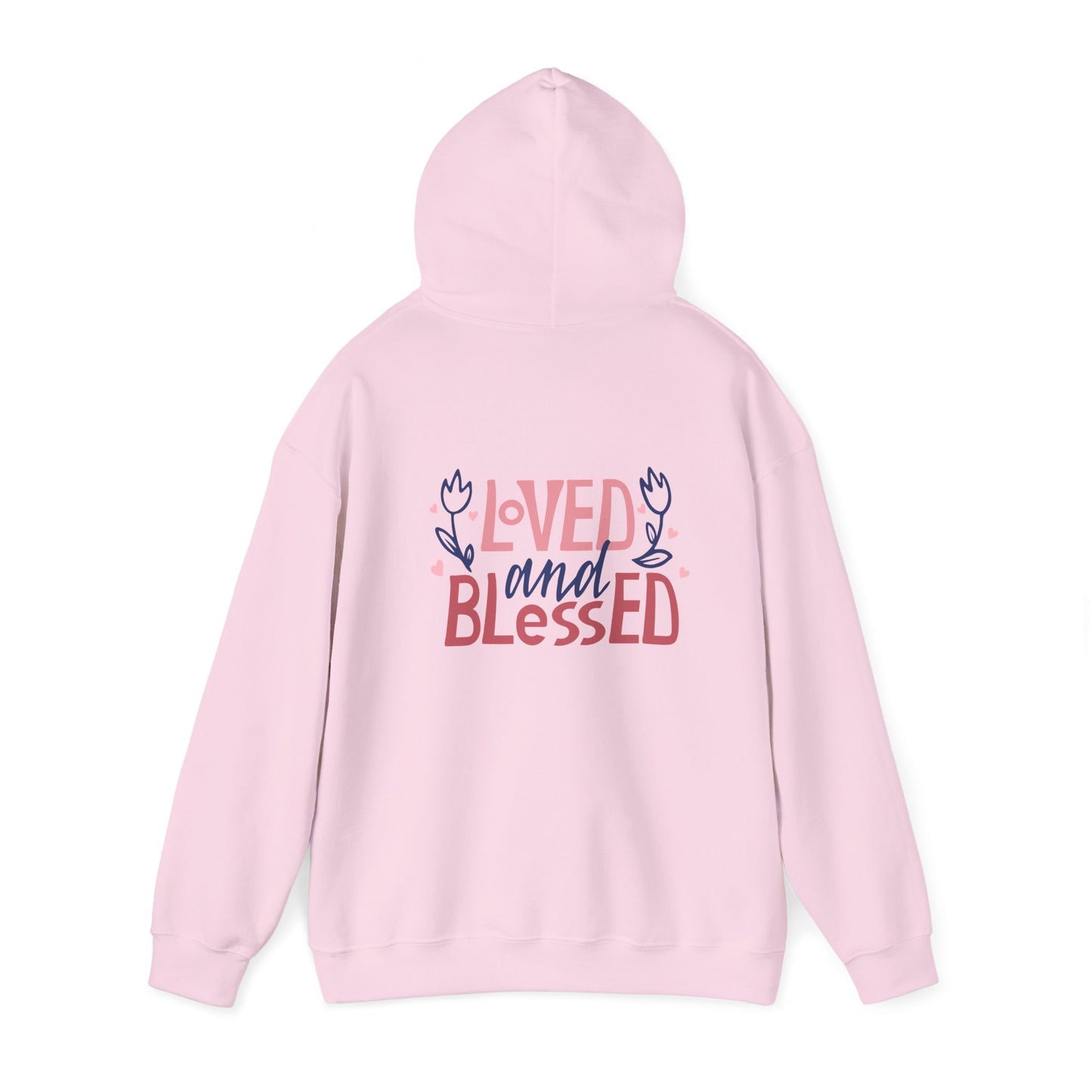 Loved and Blessed Unisex Hoodie - Cozy Heavy Blend Sweatshirt with Floral Design